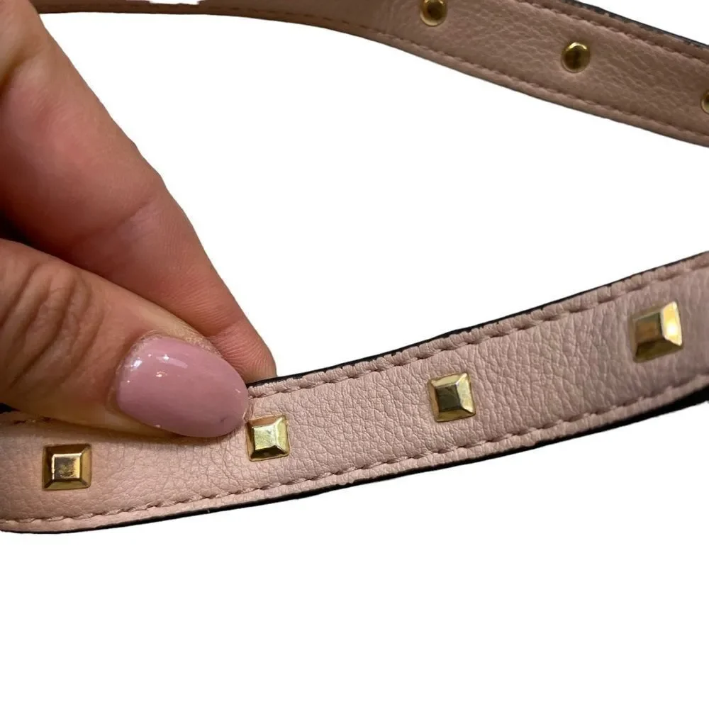 Victorias Secret Blush Pink Faux Leather Crossbody‎ with Gold Studs